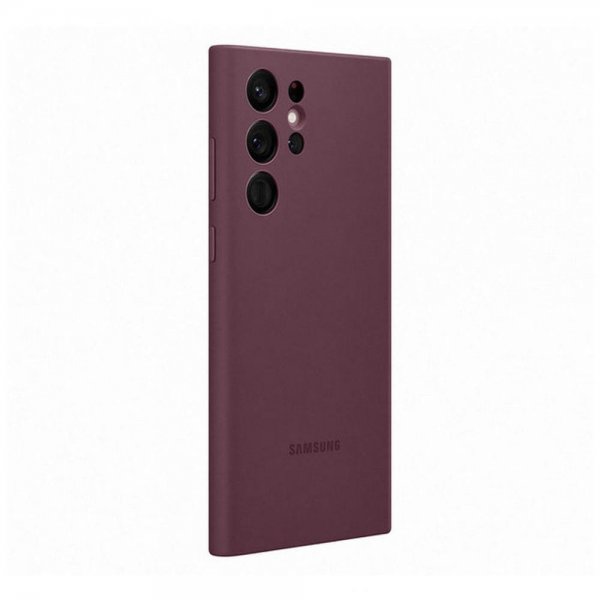 Samsung Original Galaxy S22 Ultra Skal Silicone Cover Burgundy