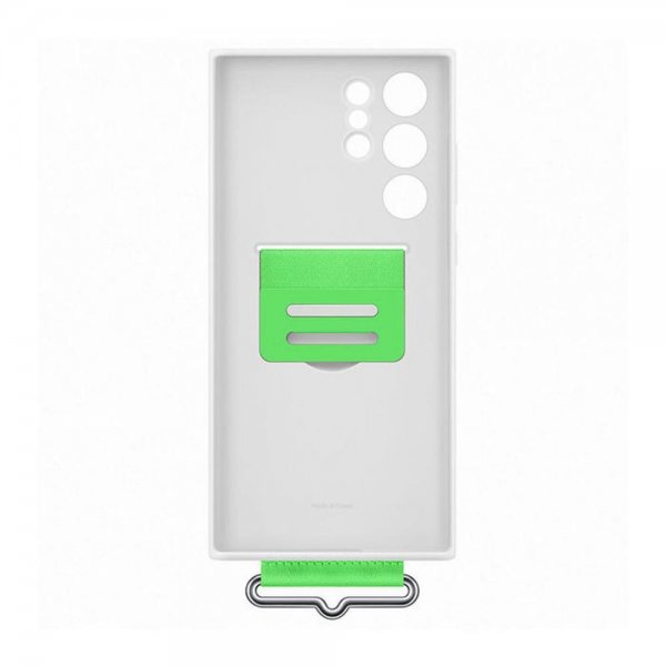 Samsung Original Galaxy S22 Ultra Skal Silicone Cover with Strap Vit
