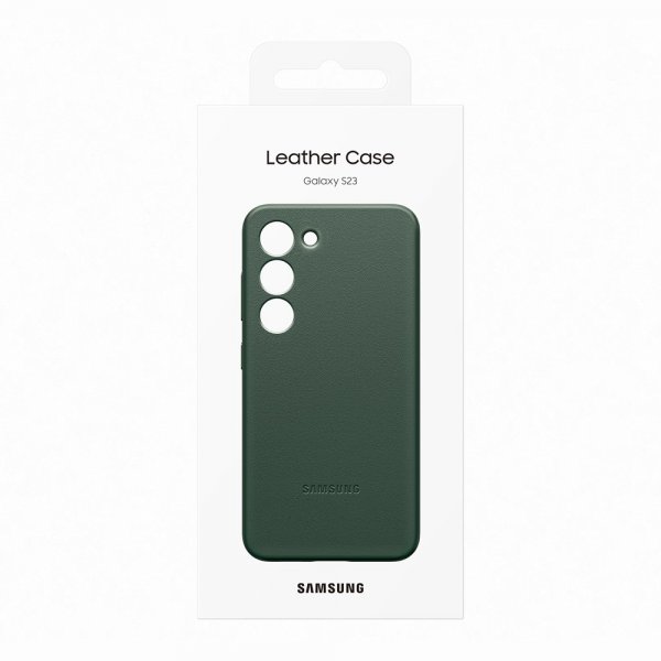 Samsung Original Galaxy S23 Skal Leather Cover Grön