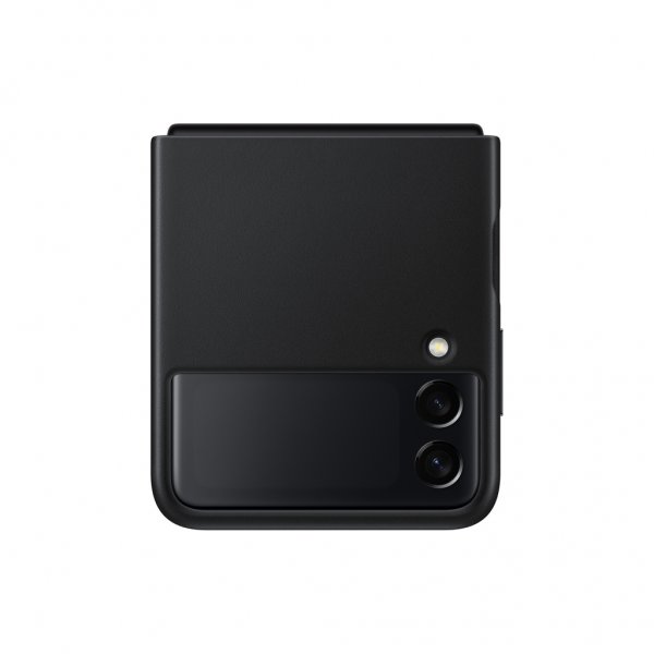 Samsung Original Galaxy Z Flip 3 Skal Leather Cover Svart