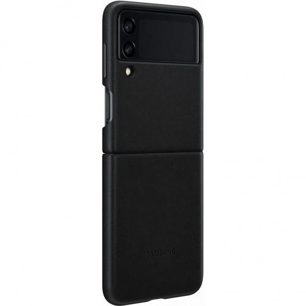 Samsung Original Galaxy Z Flip 3 Skal Leather Cover Svart