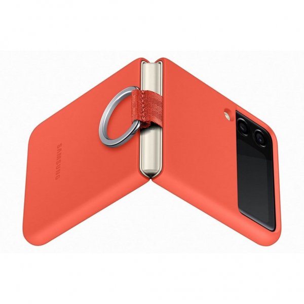 Samsung Original Galaxy Z Flip 3 Skal Silicone Cover with Ring Coral