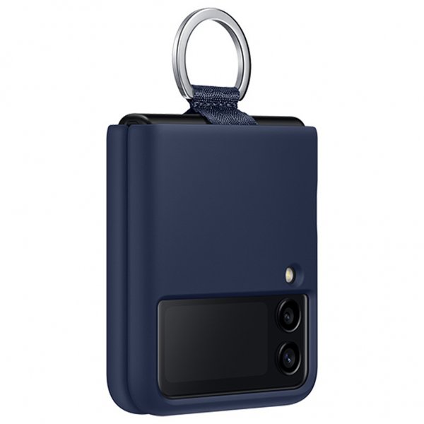 Samsung Original Galaxy Z Flip 3 Skal Silicone Cover with Ring Navy