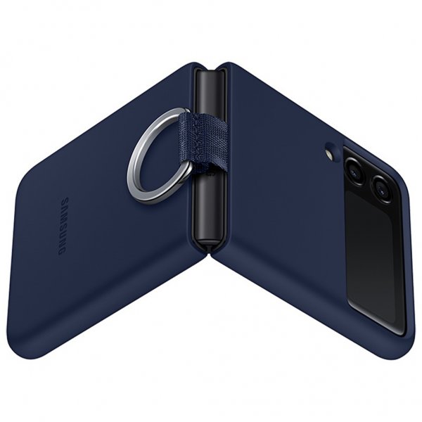 Samsung Original Galaxy Z Flip 3 Skal Silicone Cover with Ring Navy