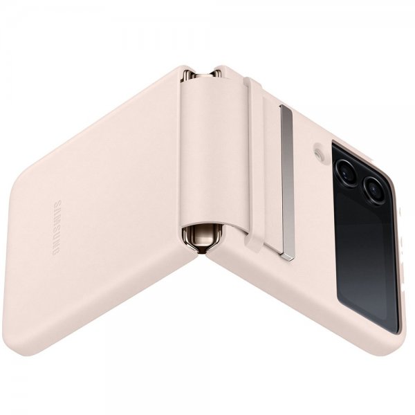 Samsung Original Galaxy Z Flip 4 Skal Flap Leather Cover Peach