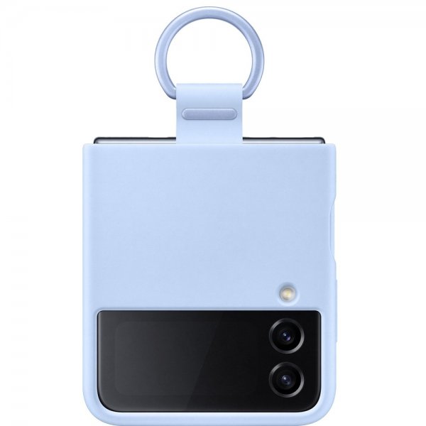 Samsung Original Galaxy Z Flip 4 Skal Silicone Cover with Ring Arctic Blue