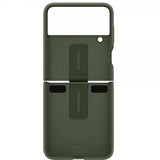 Samsung Original Galaxy Z Flip 4 Skal Silicone Cover with Ring Khaki