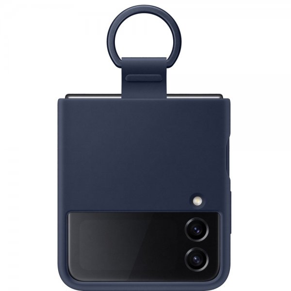 Samsung Original Galaxy Z Flip 4 Skal Silicone Cover with Ring Navy