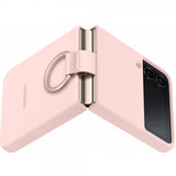 Samsung Original Galaxy Z Flip 4 Skal Silicone Cover with Ring Rosa