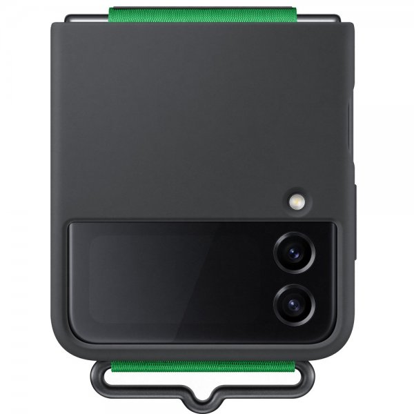 Samsung Original Galaxy Z Flip 4 Skal Silicone Cover with Strap Svart
