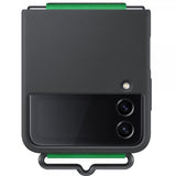 Samsung Original Galaxy Z Flip 4 Skal Silicone Cover with Strap Svart