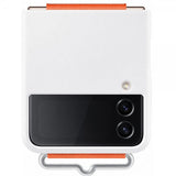 Samsung Original Galaxy Z Flip 4 Skal Silicone Cover with Strap Vit