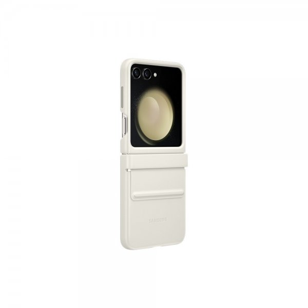 Samsung Original Galaxy Z Flip 5 Skal Flap Eco-Leather Case Cream