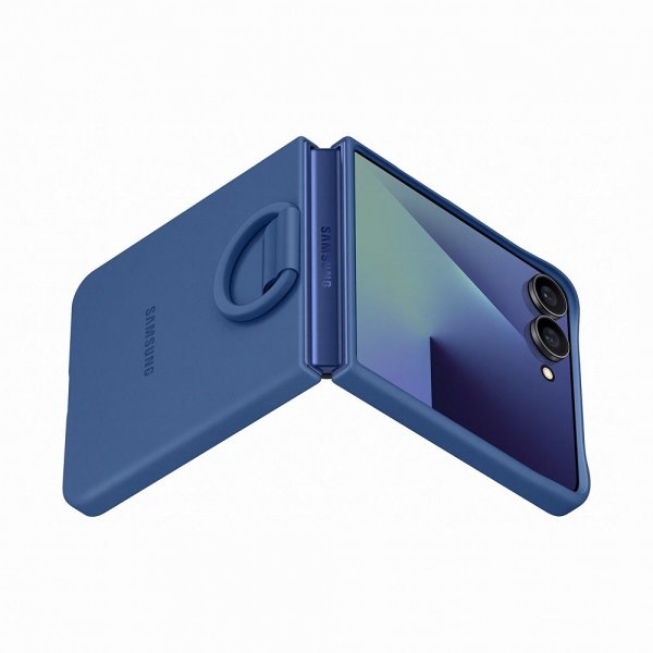 Samsung Original Galaxy Z Flip 7 Skal Ring Case Silicone Blå