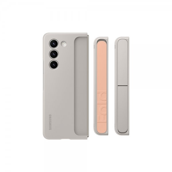Samsung Original Galaxy Z Fold 5 Skal Standing Case with Strap Sand