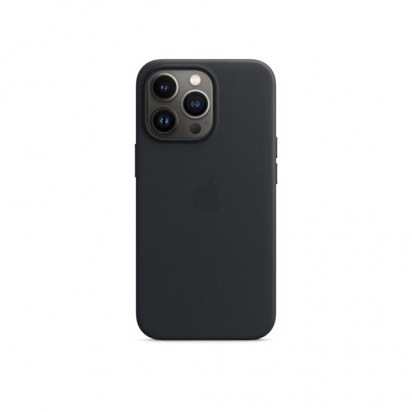 Apple Original iPhone 13 Pro Skal Leather Case MagSafe Midnatt