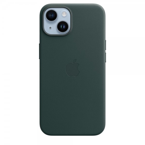 Apple Original iPhone 14 Plus Skal Leather Case MagSafe Skogsgrön