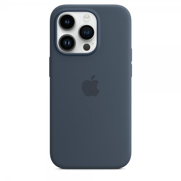 Apple Original iPhone 14 Pro Max Skal Silicone Case MagSafe Storm Blue