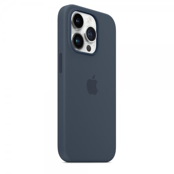 Apple Original iPhone 14 Pro Max Skal Silicone Case MagSafe Storm Blue