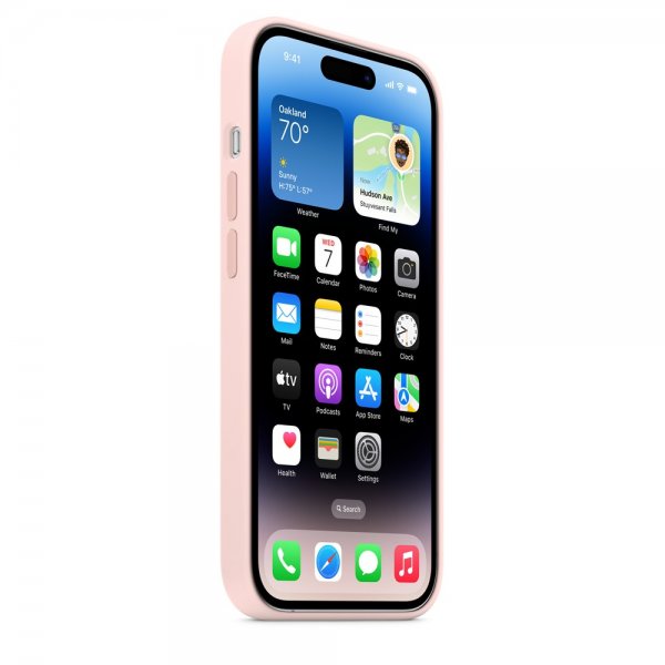 Apple Original iPhone 14 Pro Skal Silicone Case MagSafe Kritrosa