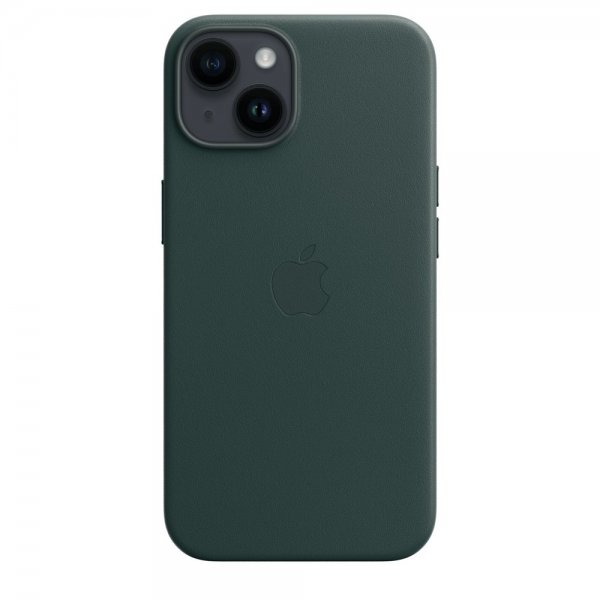 Apple Original iPhone 14 Skal Leather Case MagSafe Skogsgrön