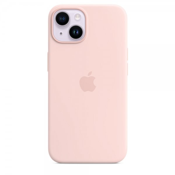 Apple Original iPhone 14 Skal Silicone Case MagSafe Kritrosa