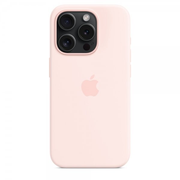 Apple Original iPhone 15 Pro Skal Silikon MagSafe Ljusrosa
