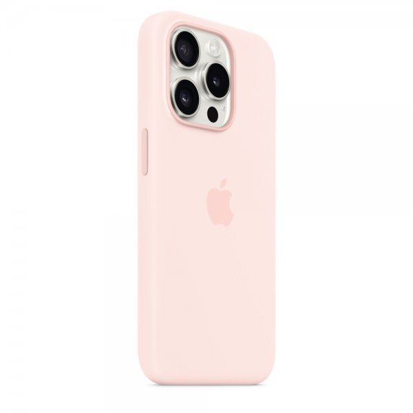 Apple Original iPhone 15 Pro Skal Silikon MagSafe Ljusrosa