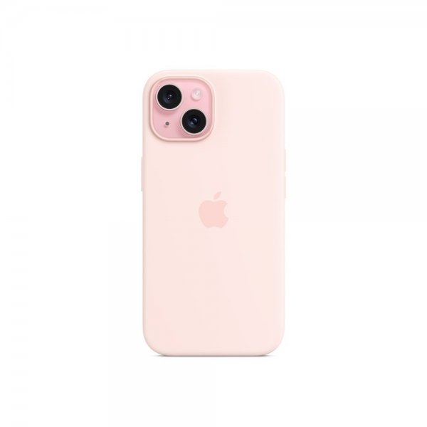 Apple Original iPhone 15 Skal Silicone Case MagSafe Light Pink