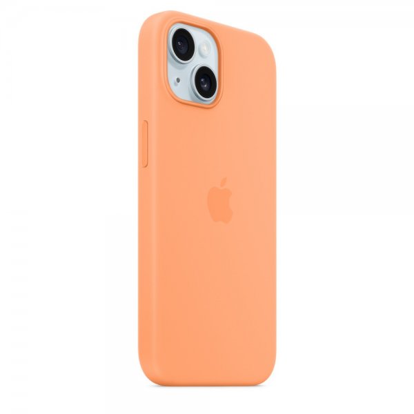 Apple Original iPhone 15 Skal Silikon MagSafe Apelsinsorbet