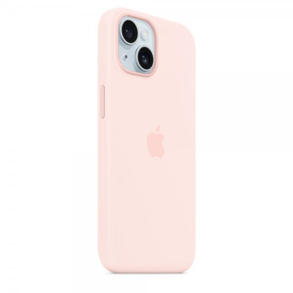 Apple Original iPhone 15 Skal Silikon MagSafe Ljusrosa