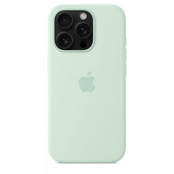 Apple Original iPhone 16 Pro Max Skal Silicone Case MagSafe Aquamarine