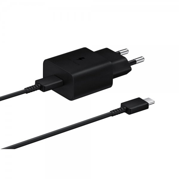 Samsung Original Laddare med USB-C Kabel 15W PD Power Adapter Svart