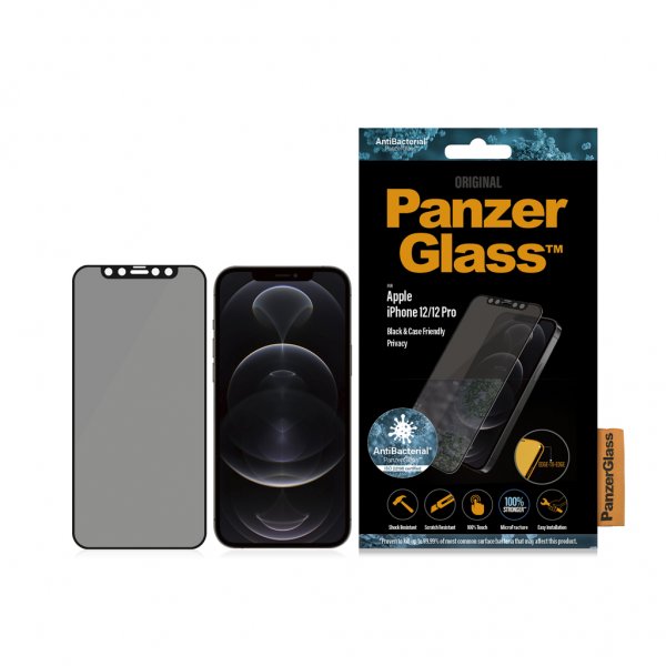 PanzerGlass iPhone 12/iPhone 12 Pro Skärmskydd Edge-to-Edge Privacy