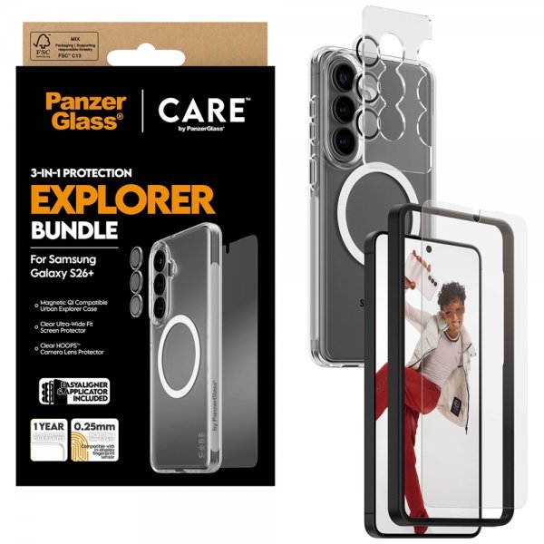 PanzerGlass Samsung Galaxy S26 Plus 3-in-1 Protection Bundle