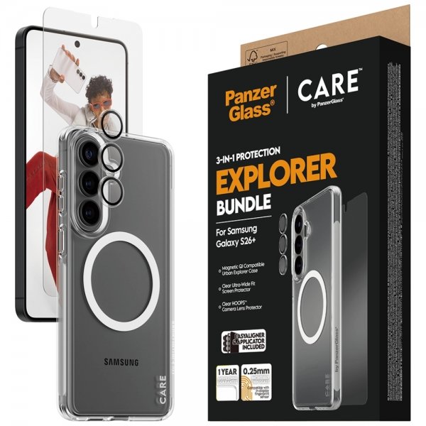 PanzerGlass Samsung Galaxy S26 Plus 3-in-1 Protection Bundle