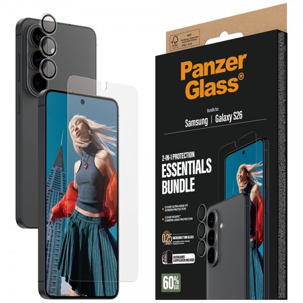 PanzerGlass Samsung Galaxy S26 Skärmskydd och Kameraskydd 2-in-1 Bundle