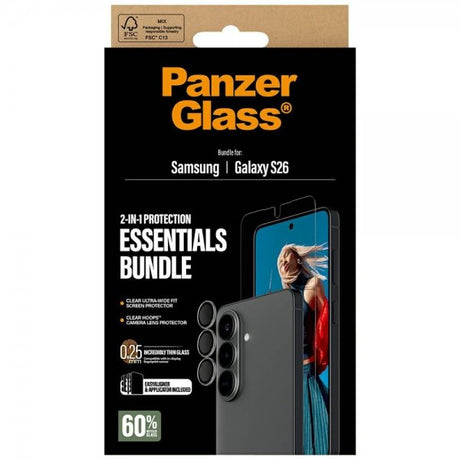 PanzerGlass Samsung Galaxy S26 Skärmskydd och Kameraskydd 2-in-1 Bundle
