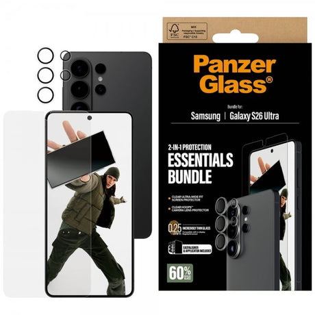 PanzerGlass Samsung Galaxy S26 Ultra Skärmskydd och Kameraskydd 2-in-1 Bundle
