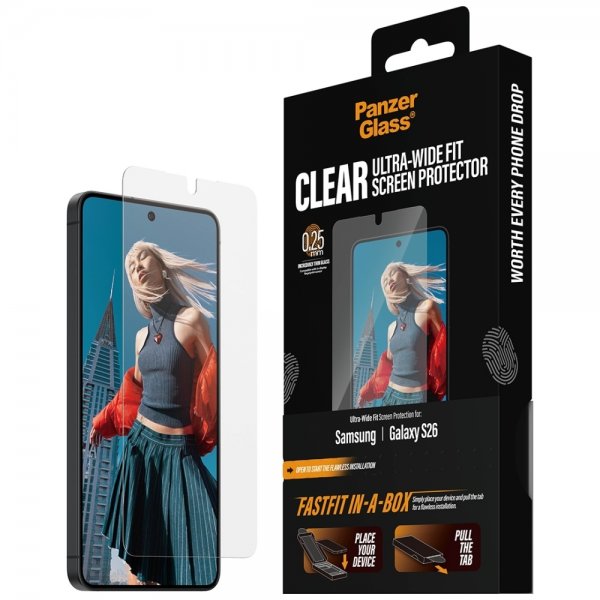 PanzerGlass Samsung Galaxy S26 Skärmskydd Fastfit In-a-Box