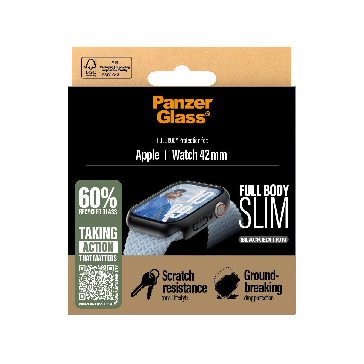 PanzerGlass Apple Watch 42mm (Series 10/11) Skal med Skärmskydd Full Body Svart