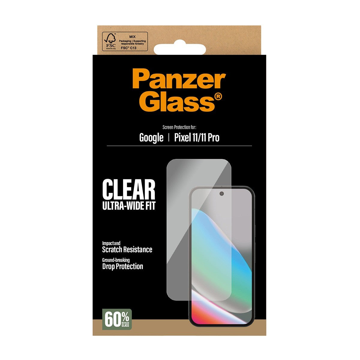 PanzerGlass Google Pixel 11/Google Pixel 11 Pro Skärmskydd Ultra-Wide Fit