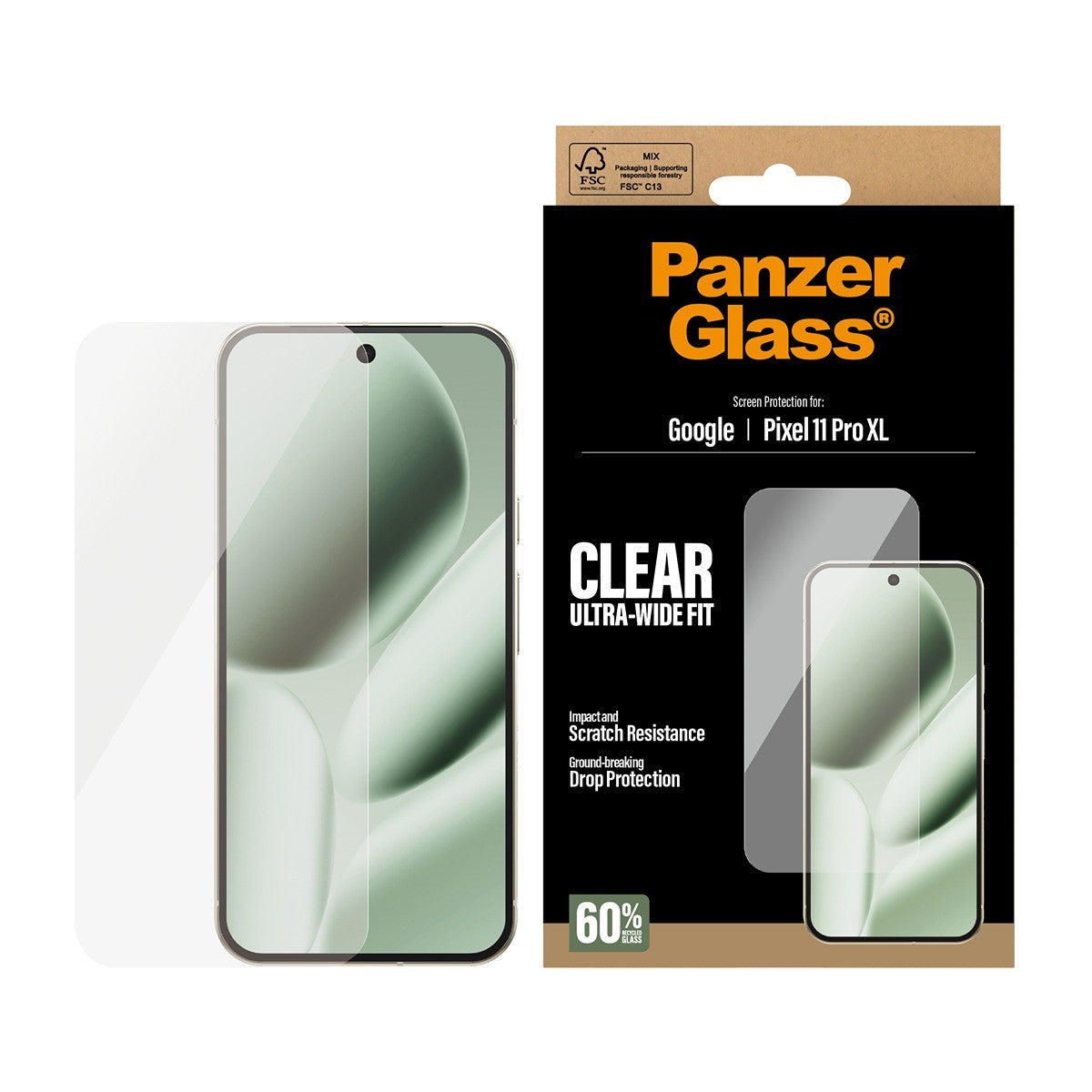 PanzerGlass Google Pixel 11 Pro XL Skärmskydd Ultra-Wide Fit