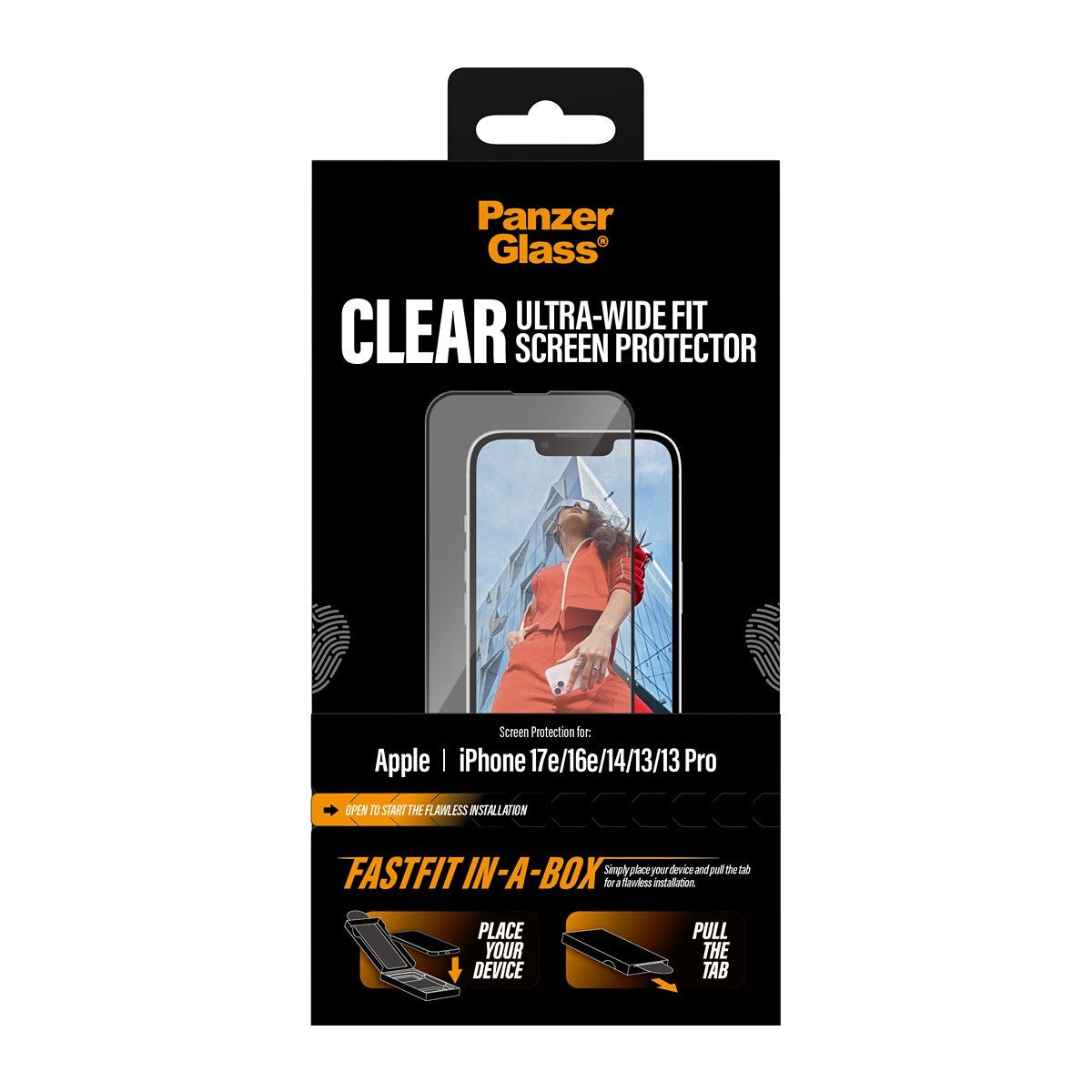 PanzerGlass iPhone 13/13 Pro/14/16e/17e Skärmskydd Ultra-Wide Fit Fastfit