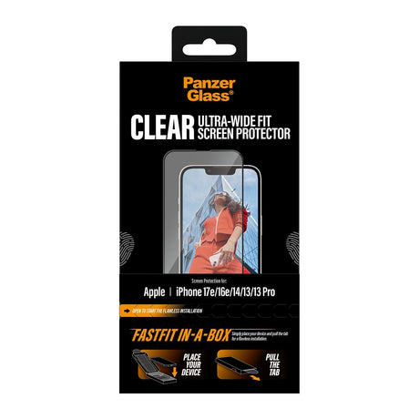 PanzerGlass iPhone 13/13 Pro/14/16e/17e Skärmskydd Ultra-Wide Fit Fastfit