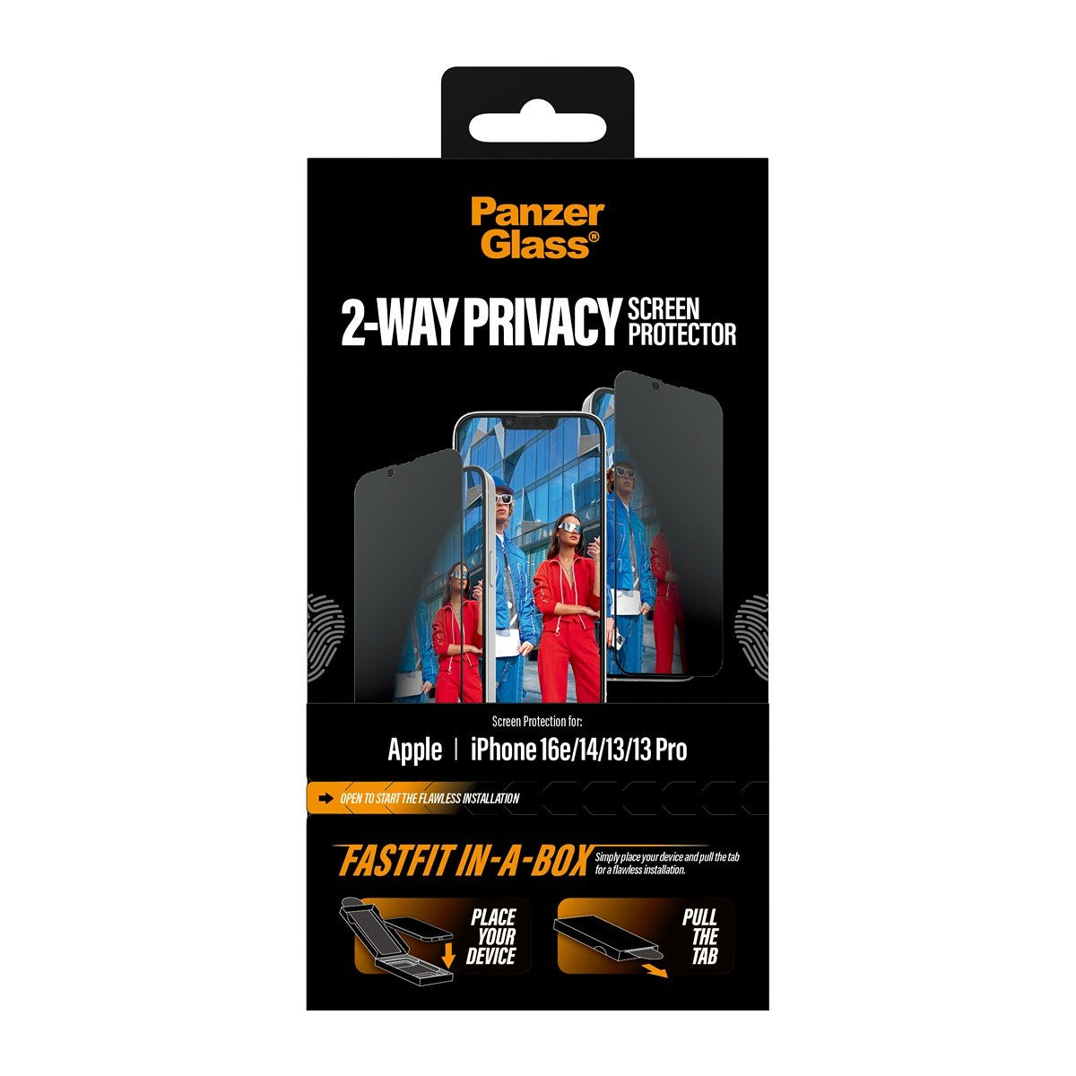 PanzerGlass iPhone 13/13 Pro/14/16e/17e Skärmskydd Ultra-Wide Fit Privacy Fastfit