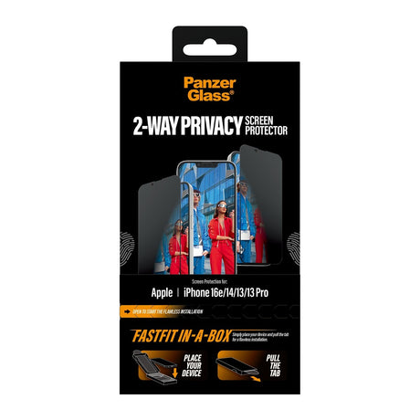 PanzerGlass iPhone 13/13 Pro/14/16e/17e Skärmskydd Ultra-Wide Fit Privacy Fastfit