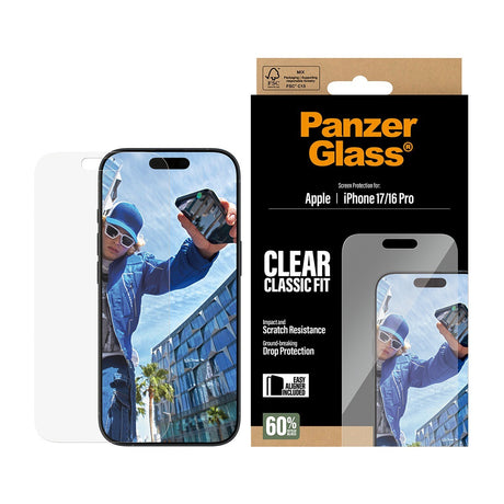 PanzerGlass iPhone 16 Pro/iPhone 17 Skärmskydd Classic Fit EasyAligner
