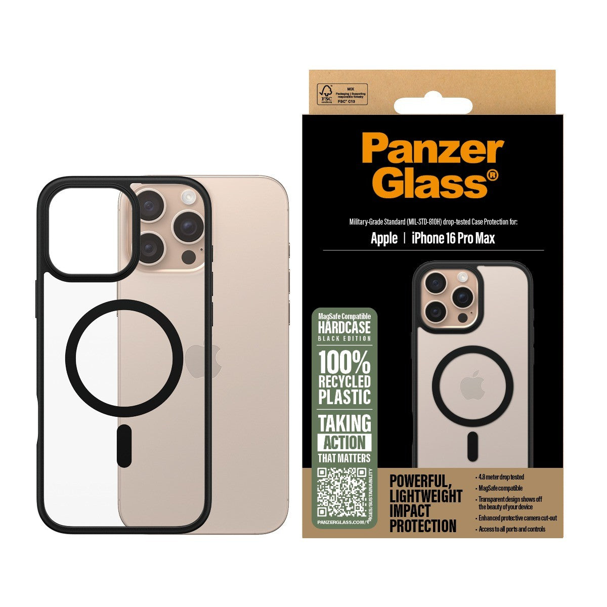 PanzerGlass iPhone 16 Pro Max Skal HardCase MagSafe Svart