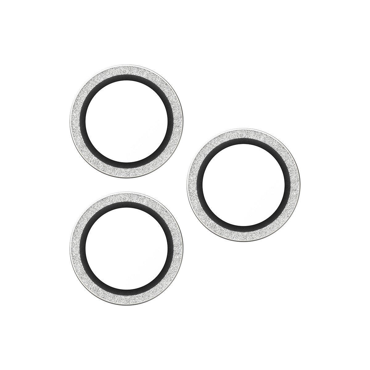 PanzerGlass iPhone 16 Pro/Pro Max/17 Pro/Pro Max Kameraskydd Hoops Glitter Silver